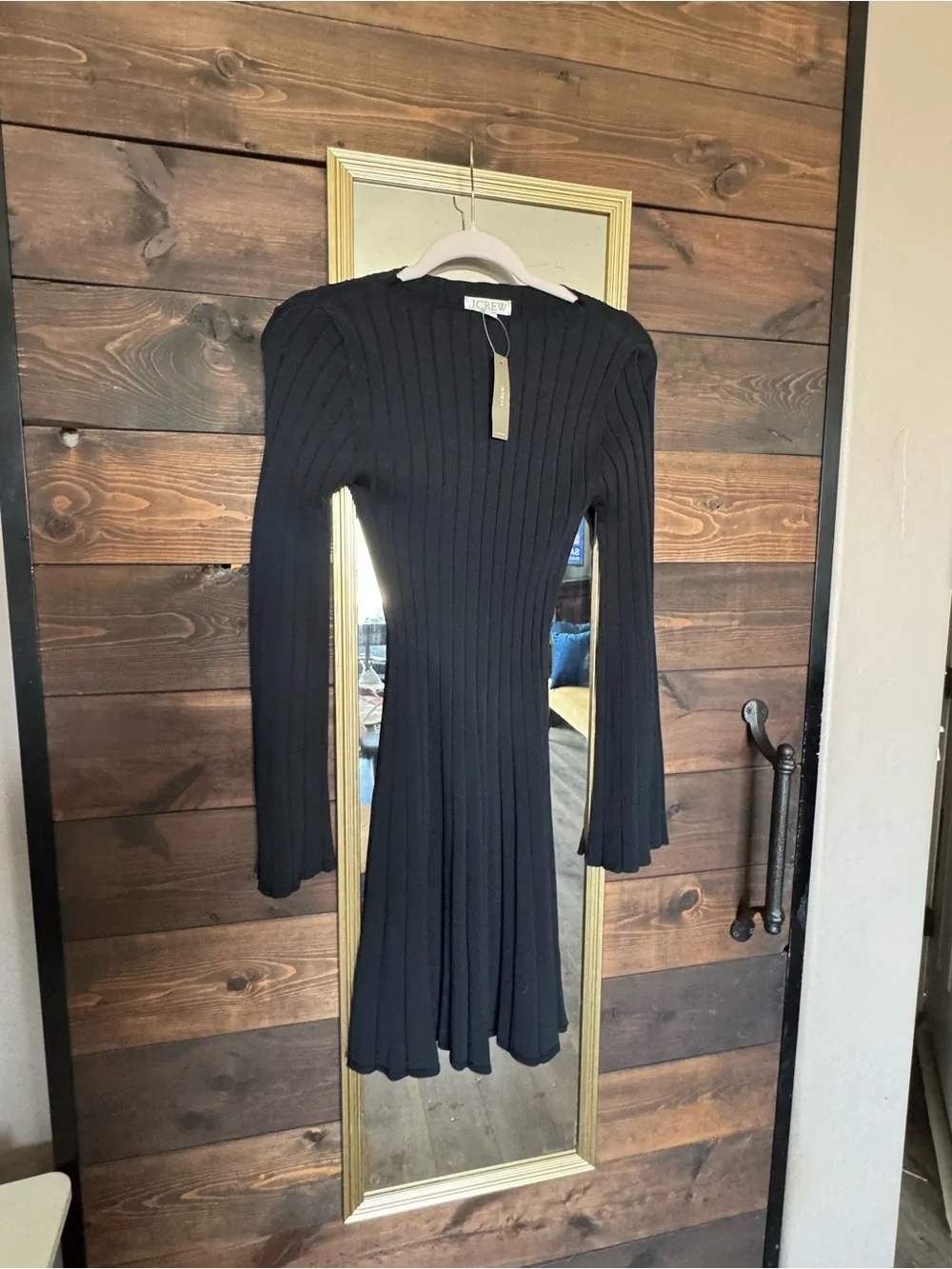 New! J.Crew Rib-knit mini sweater-dress  Fit & Flare Dress